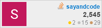 Profile for sayandcode at Stack Overflow, Q&A for professional and enthusiast programmers